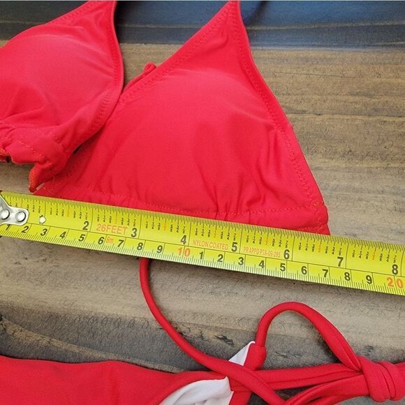 Blooming Jelly 3 Pieces Bikini Adjustable Tie Triangle Top Bottom Cover Up Siz M - Picture 4 of 8